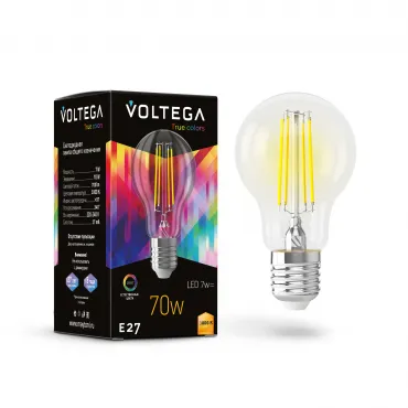 Светодиодная лампа Voltega Crystal A60 7W 3000K E27 CRI97