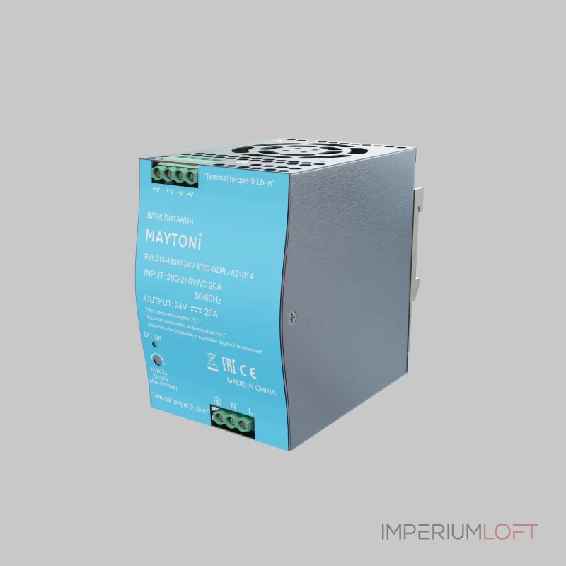 Блок питания PSL015 24В 480Вт IP20 Maytoni 821014