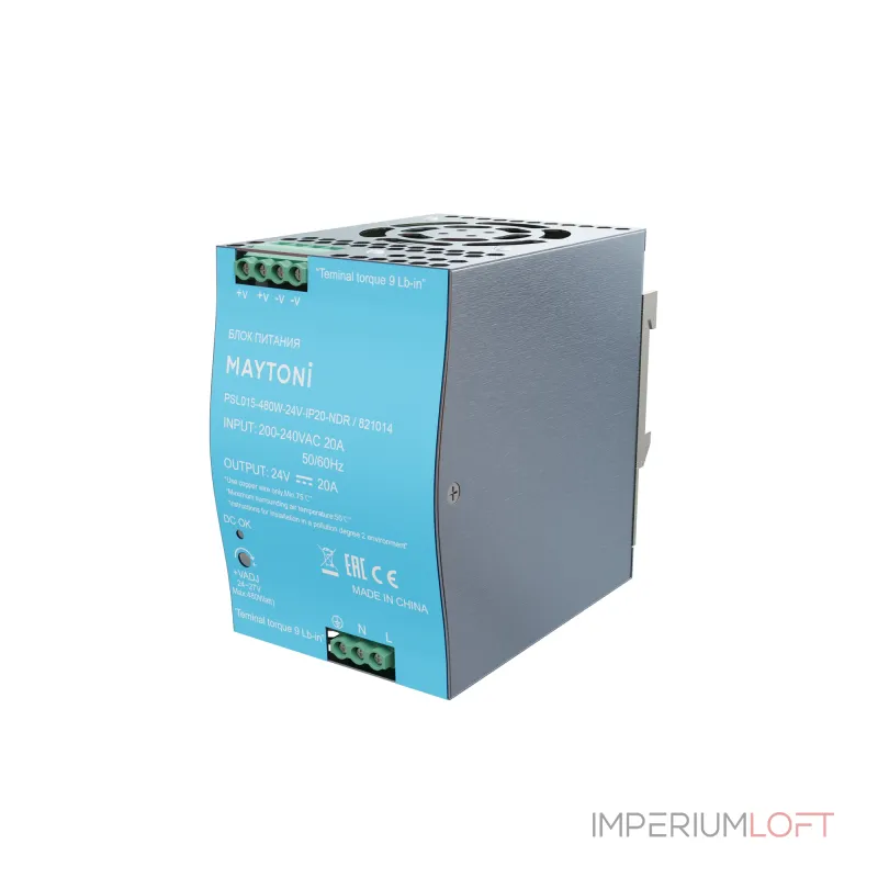 Блок питания PSL015 24В 480Вт IP20 Maytoni 821014