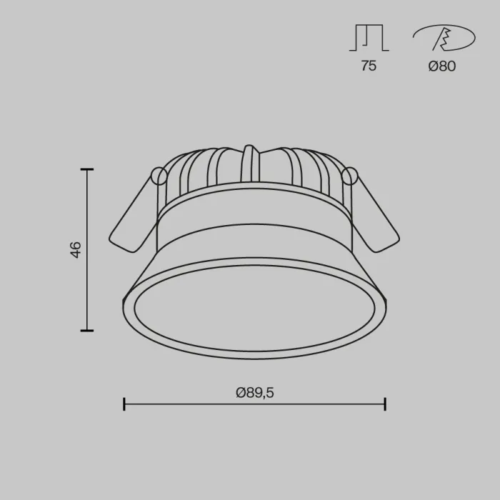 Встраиваемый светильник Maytoni Downlight DL055-8W3-4-6K-W от ImperiumLoft