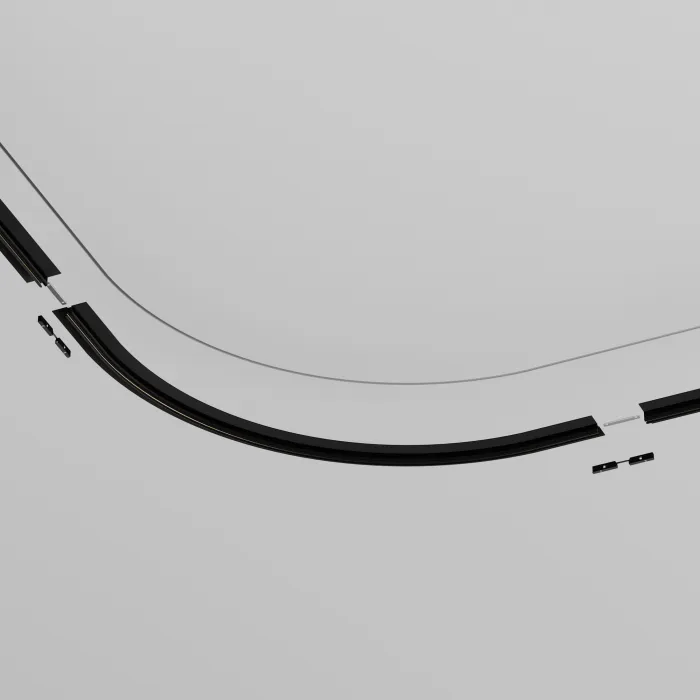 Коннектор радиусный R900 встраиваемый под ГКЛ 9,5мм Levity черный Maytoni LEVITY TRA184-R900-12B от ImperiumLoft