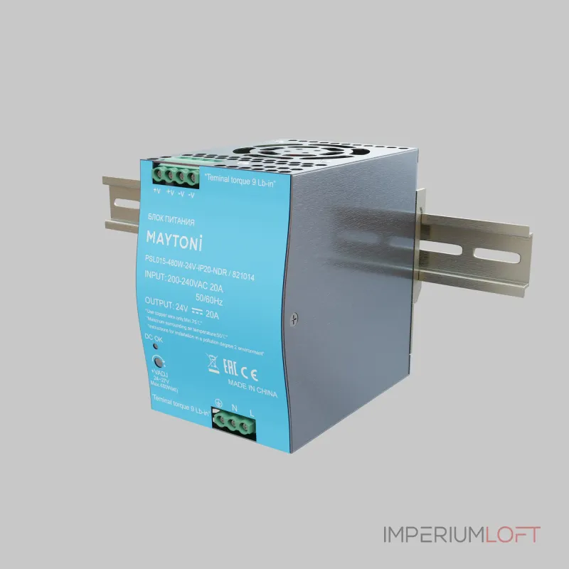 Блок питания PSL015 24В 480Вт IP20 Maytoni 821014