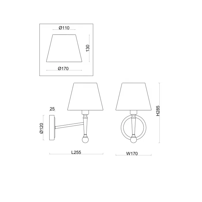 Настенный светильник (бра) Rosemary FR5190WL-01BS1 от ImperiumLoft