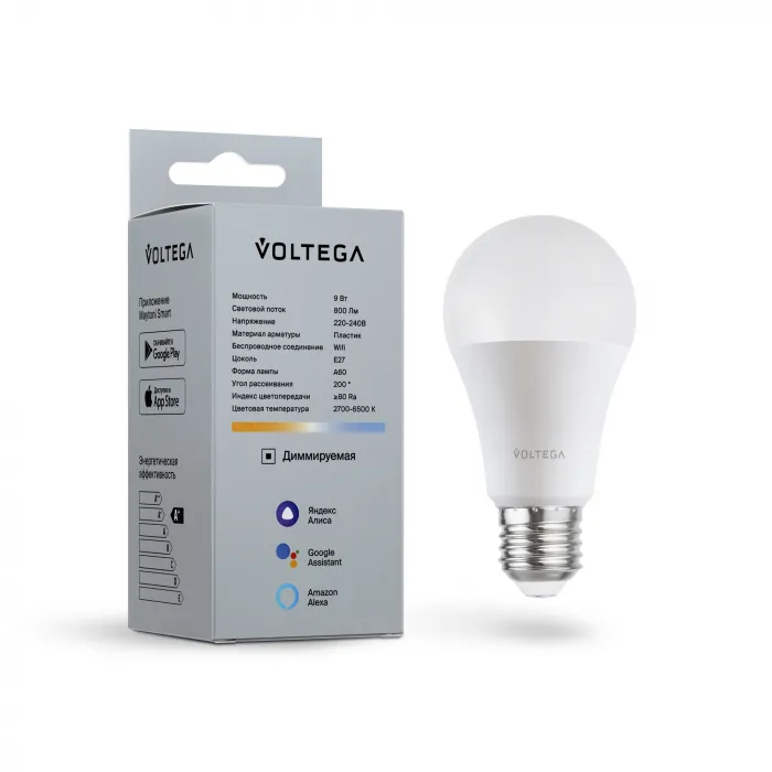 Светодиодная лампа Wi-Fi A60 E27 9W 2700K-6500K MIX DIM от ImperiumLoft