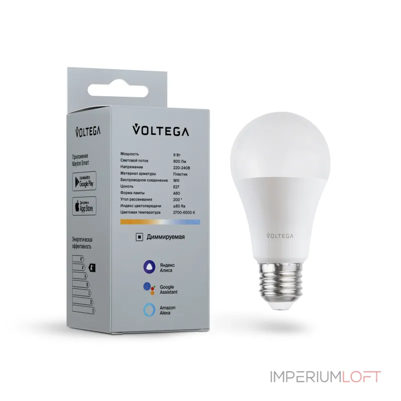 Светодиодная лампа Wi-Fi A60 E27 9W 2700K-6500K MIX DIM