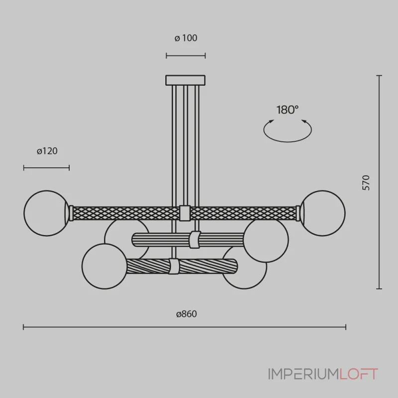 Люстра на штанге Maytoni Modern MOD287PL-06BS Люстра на штанге Maytoni Modern MOD287PL-06BS