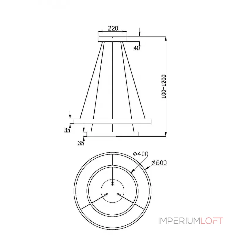 Подвесная люстра Rim MOD058PL-L55BSK