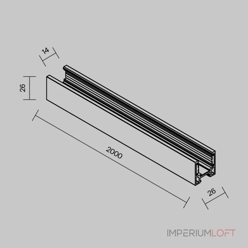 Шинопровод 2м низкопрофильный накладной Maytoni Busbar trunkings Exility TRXMN034-412B