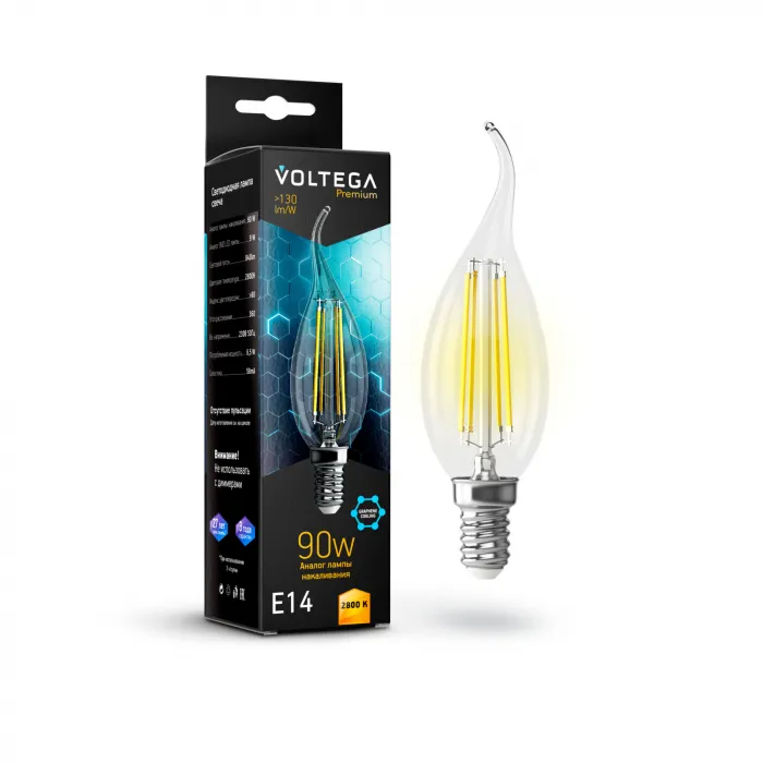 Светодиодная лампа Crystal Graphene Candle wind 9W 2800K E14 от ImperiumLoft