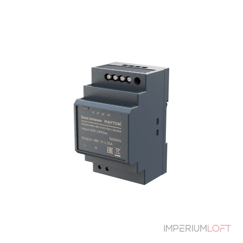 Блок питания PSL016 48В 60Вт IP20 Maytoni 831004