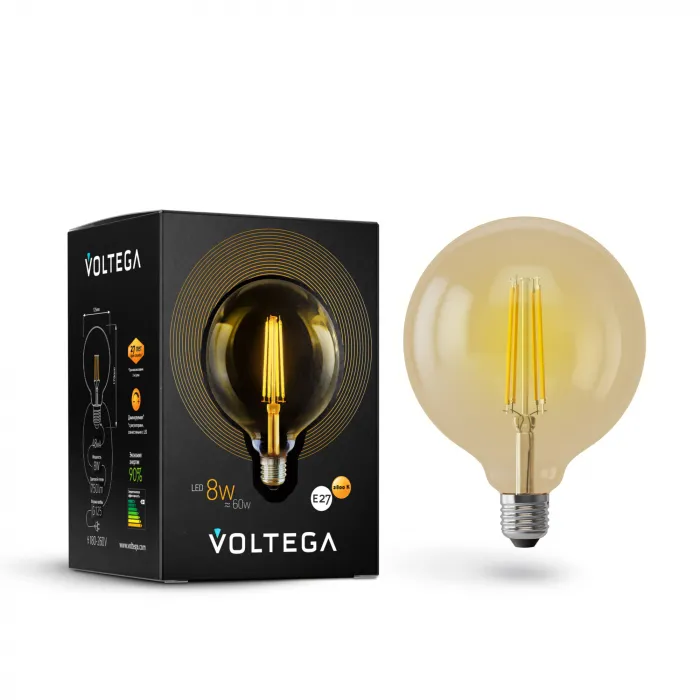 Светодиодная лампа Loft Led G125 8W 2800K E27 DIM Voltega Loft LED 6838 от ImperiumLoft