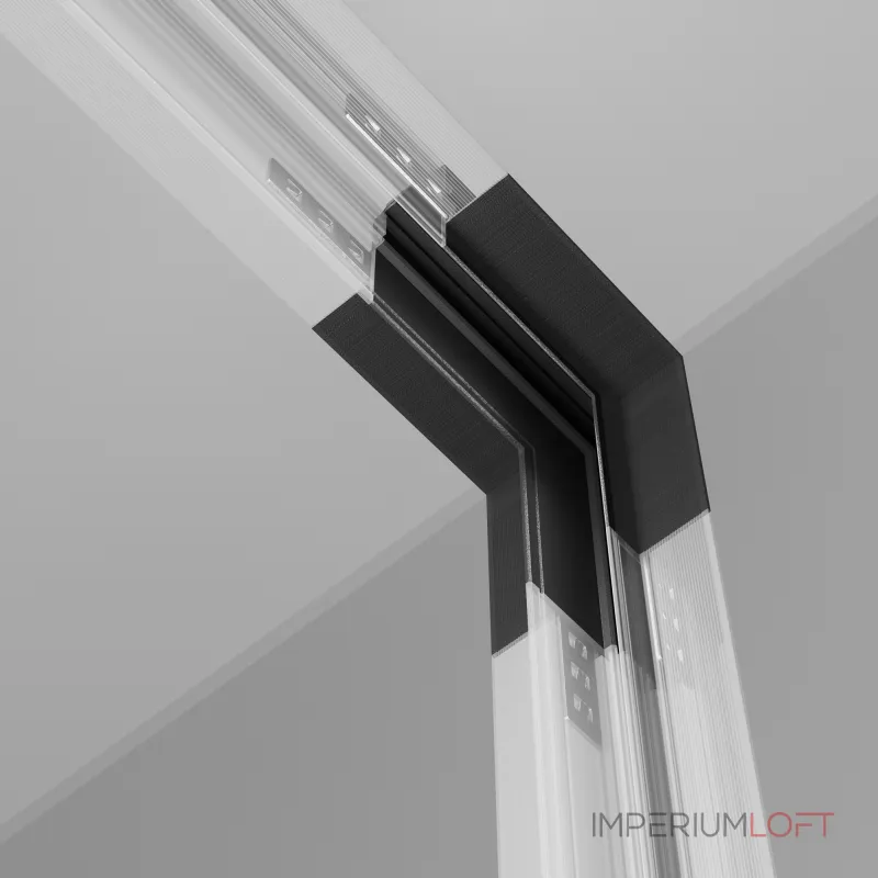 Коннектор угловой внутренний Exility встраиваемый под ГКЛ 12,5мм, черный от ImperiumLoft