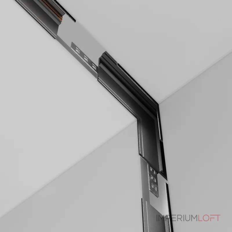 Коннектор угловой внутренний Exility встраиваемый под ГКЛ 12,5мм, черный от ImperiumLoft