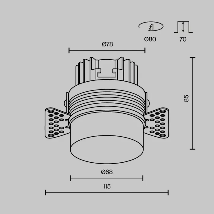 Встраиваемый светильник Maytoni Downlight DL065-12W3K-TRS-W от ImperiumLoft