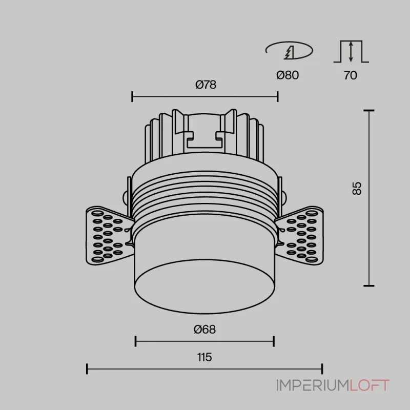 Встраиваемый светильник Maytoni Downlight DL065-12W3K-TRS-W от ImperiumLoft Встраиваемый светильник Maytoni Downlight DL065-12W3K-TRS-W от ImperiumLoft