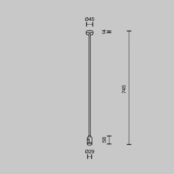 Крепление потолочное Long 700мм с вводом питания Maytoni TRA159C-B1-PT от ImperiumLoft