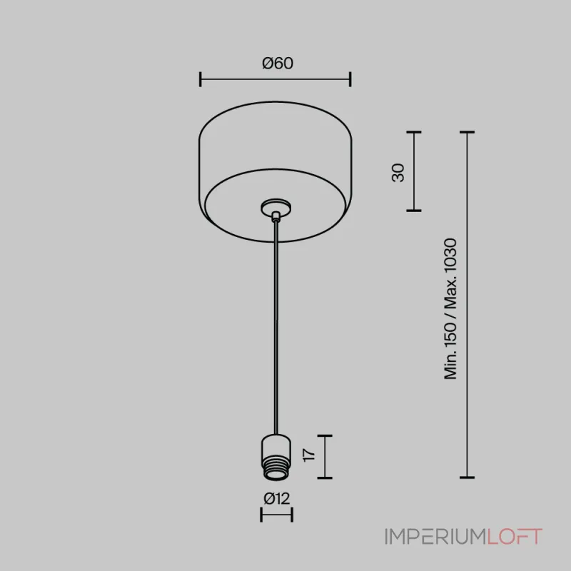 Тросовый подвес 1000мм с потолочной чашей для системы Shelf Maytoni Shelf CA029SW-L1000-B от ImperiumLoft Тросовый подвес 1000мм с потолочной чашей для системы Shelf Maytoni Shelf CA029SW-L1000-B от ImperiumLoft