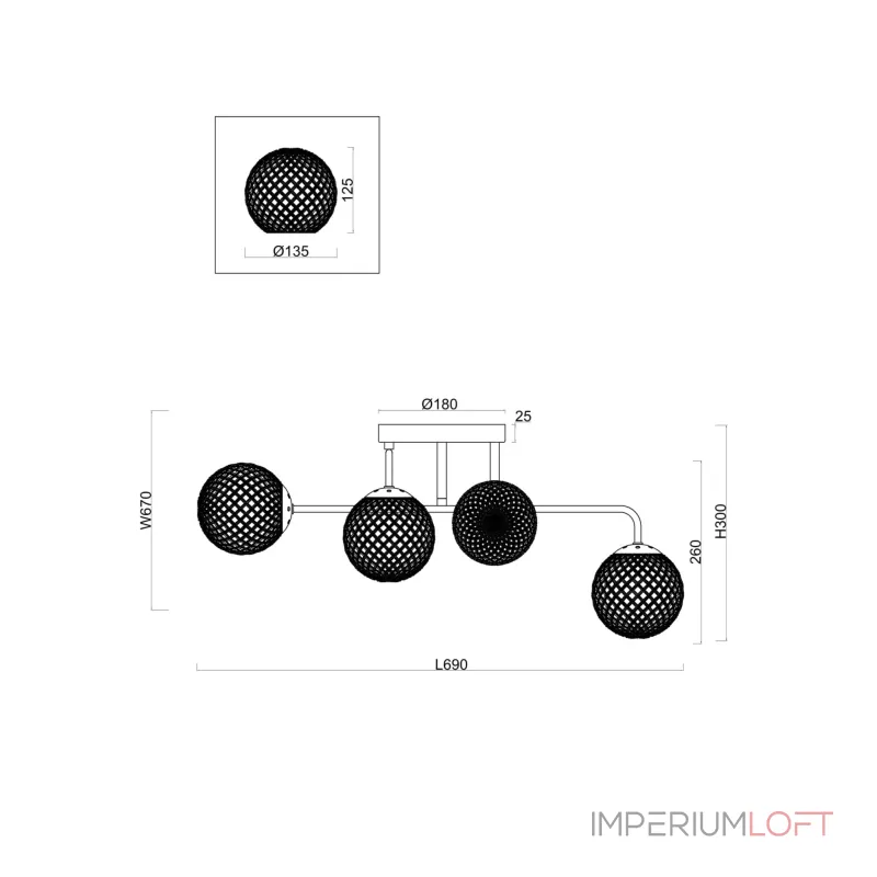 Потолочная люстра Freya Navel FR8016PL-06BBS