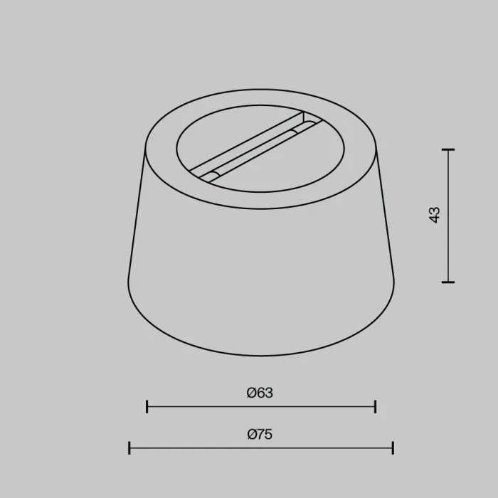 Чаша накладная Parity для двойного вывода ленты черная от ImperiumLoft