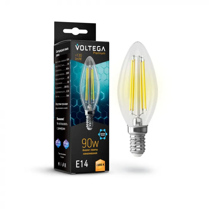 Светодиодная лампа Crystal Graphene Candle 9W 2800K E14 от ImperiumLoft