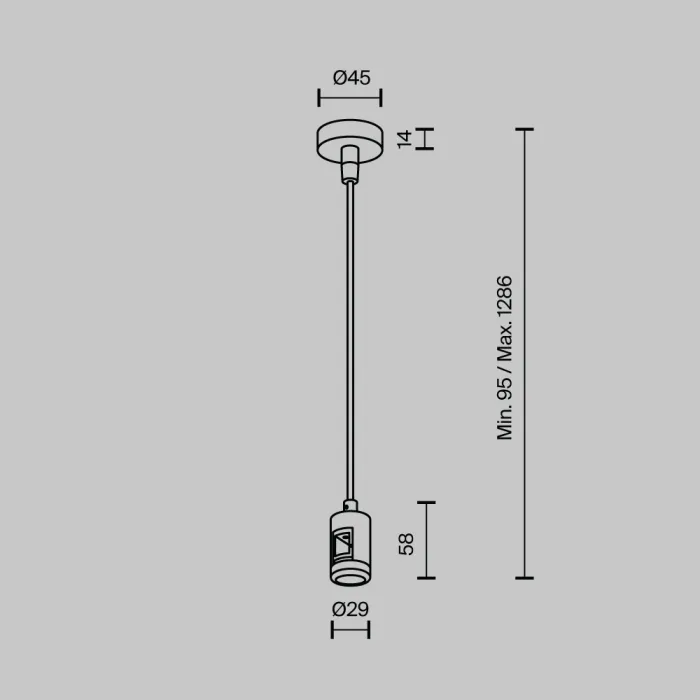 Подвес тросовый Hang с вводом питания Flarity черный Maytoni FLARITY TRA157SW-B1-B от ImperiumLoft