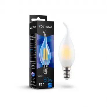 Светодиодная лампа Crystal Candle wind matt 6W 4000K E14 Voltega Crystal 7026