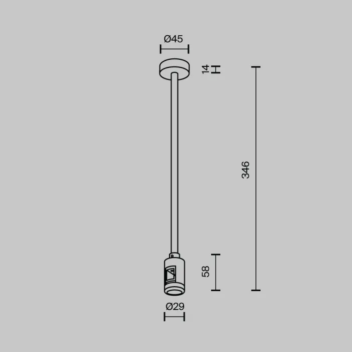 Крепление потолочное Medium 300мм с вводом питания Flarity черный Maytoni FLARITY TRA158C-B1-B от ImperiumLoft