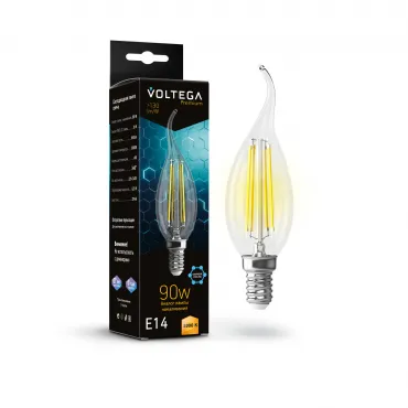 Светодиодная лампа Voltega Crystal Graphene Candle wind 9W 3000K E14