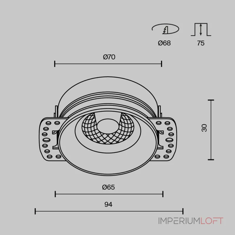 Встраиваемый светильник Maytoni Downlight DL101-GU10-TRS-B