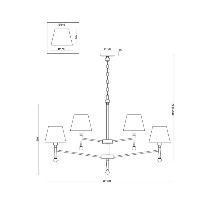 Подвесной светильник Freya Classic FR5190PL-12BS1 от ImperiumLoft
