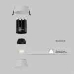 Встраиваемый светильник Dip Hight 3000K 15Вт 50° Maytoni DL117-15W-3K-W