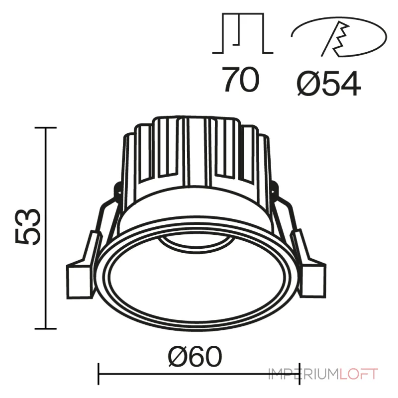 Встраиваемый светильник Maytoni Round DL058-7W2.7K-B Встраиваемый светильник Maytoni Round DL058-7W2.7K-B