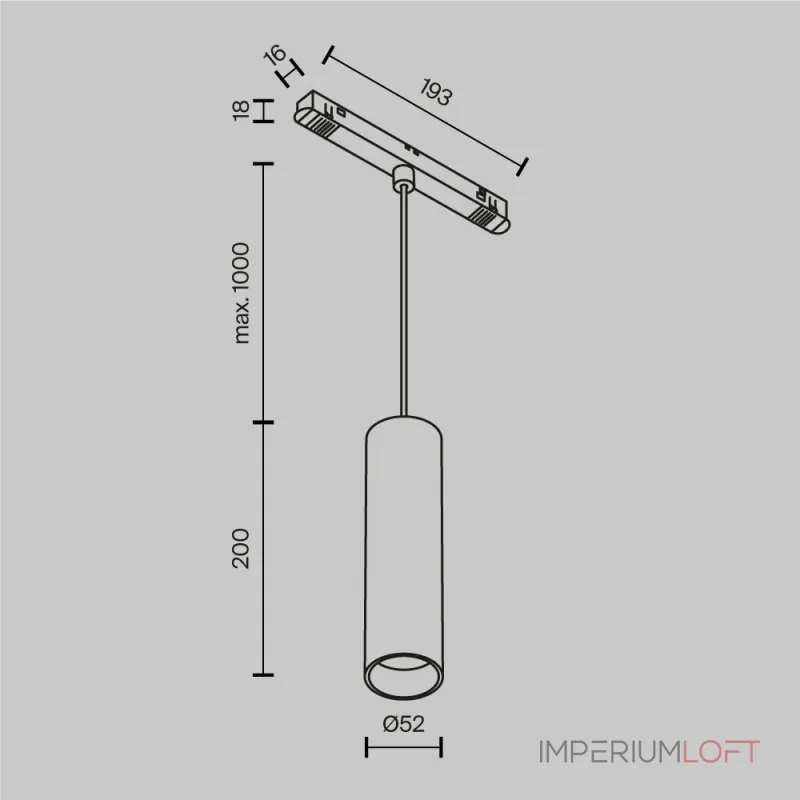 Трековый подвесной светильник Focus LED TR041-4-12WTW-DD-W