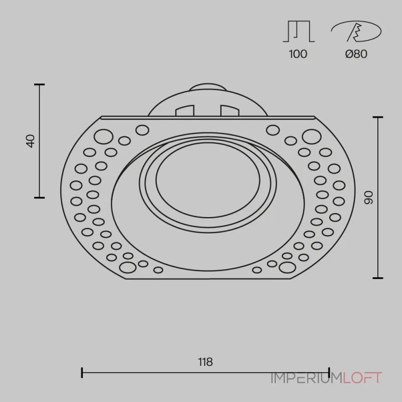 Встраиваемый светильник Dot DL042-01-RD-B