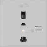 Встраиваемый светильник Dip Hight 2700K 10Вт 9° Maytoni DL124-10W-27K-TRS-B