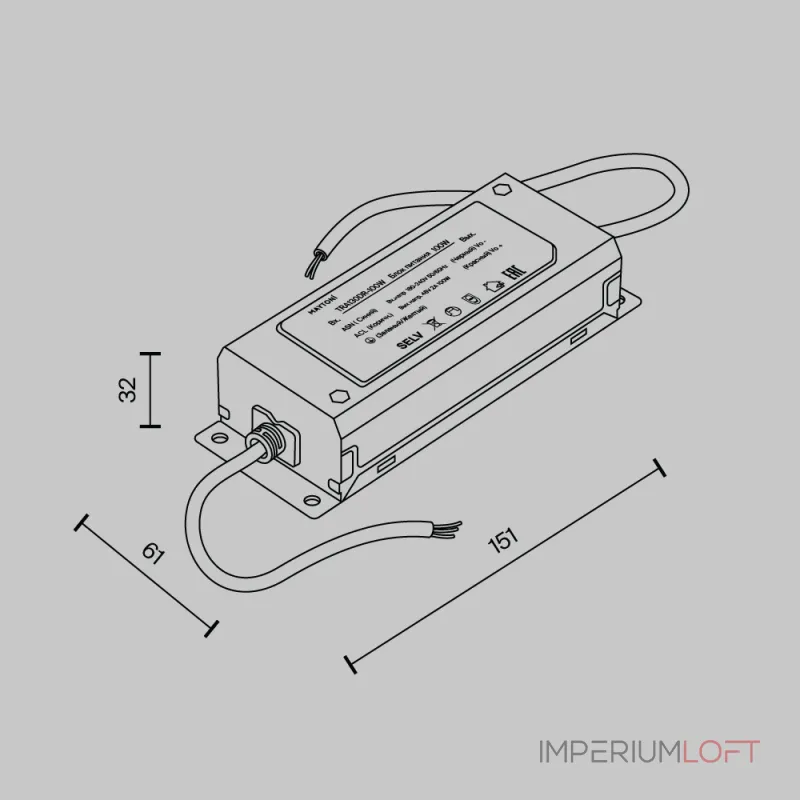 Блок питания Parity 48В, 100Вт, белый от ImperiumLoft Блок питания Parity 48В, 100Вт, белый от ImperiumLoft