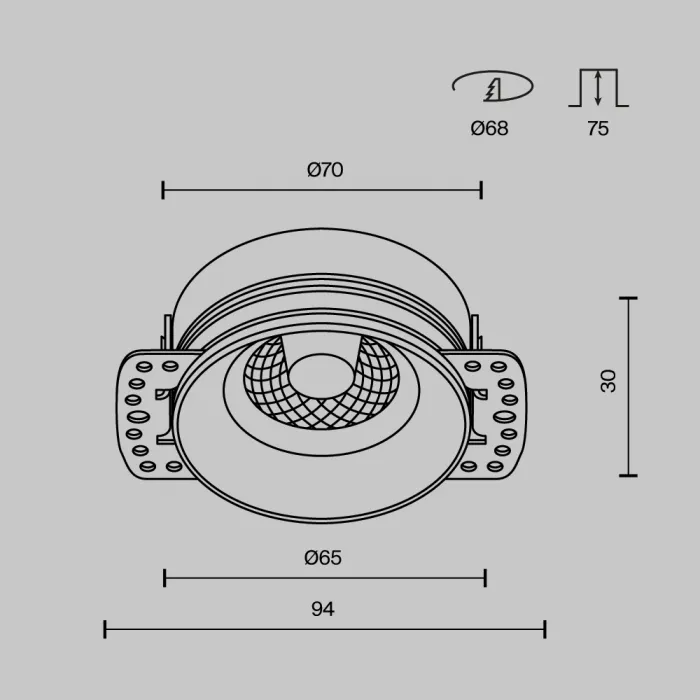 Встраиваемый светильник Maytoni Downlight DL101-GU10-TRS-W от ImperiumLoft