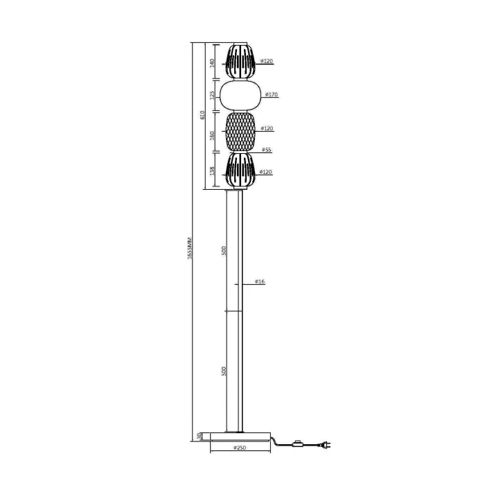 Напольный светильник Maytoni Modern MOD267FL-L32CH3K от ImperiumLoft