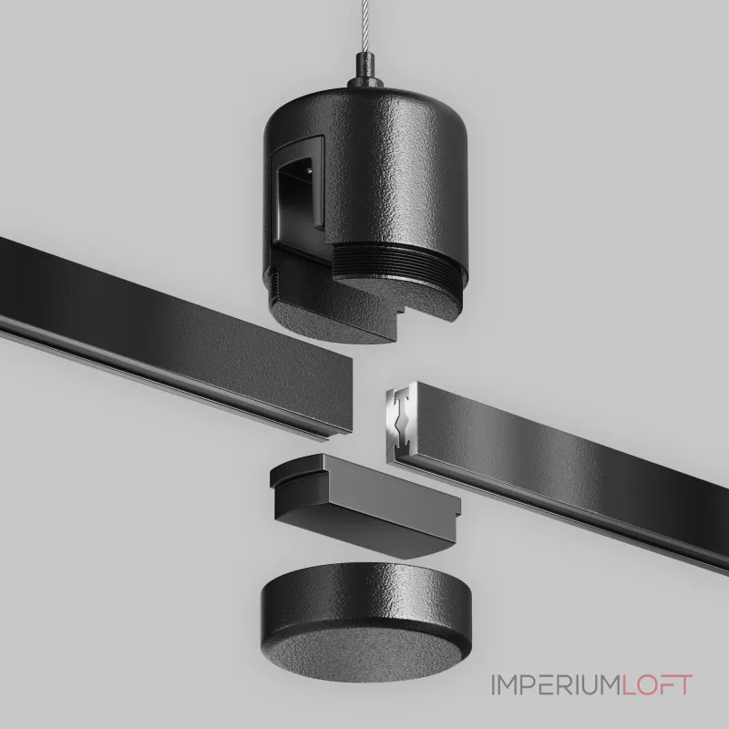 Подвес тросовый Hang с прямым коннектором питания Flarity черный Maytoni FLARITY TRA157SW-IPC1-B