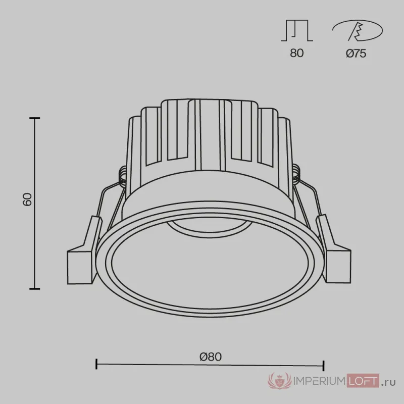 Встраиваемый светильник Maytoni Downlight DL058-12W-DTW-W от ImperiumLoft