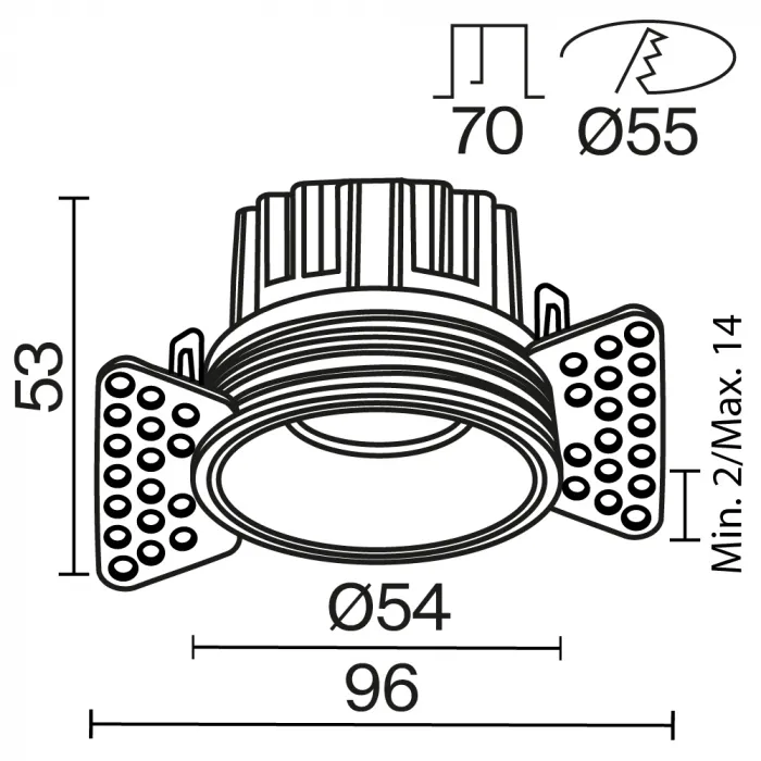Встраиваемый светильник Maytoni Round DL058-7W2.7K-TRS-W от ImperiumLoft