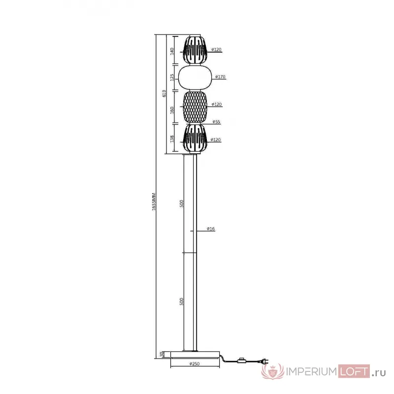 Напольный светильник Maytoni Modern MOD267FL-L32G3K от ImperiumLoft