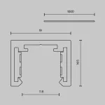 Шинопровод 1 м накладной Maytoni Busbar trunkings Exility X TRX239-411B