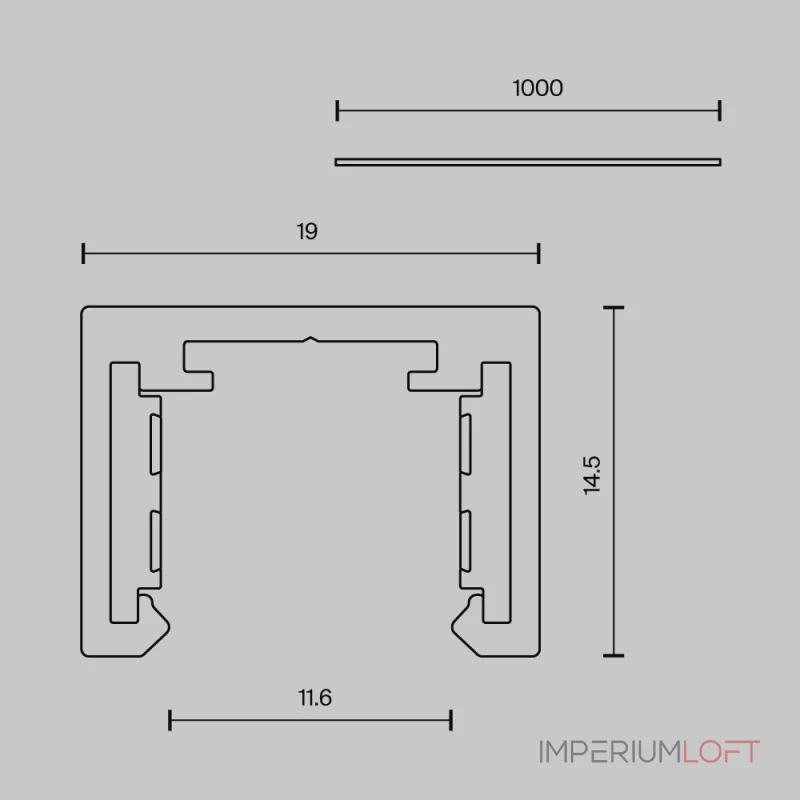 Шинопровод 1 м накладной Maytoni Busbar trunkings Exility X TRX239-411B