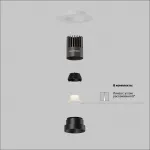 Встраиваемый светильник Dip Hight 4000K 10Вт 9° Maytoni DL124-10W-4K-TRS-B