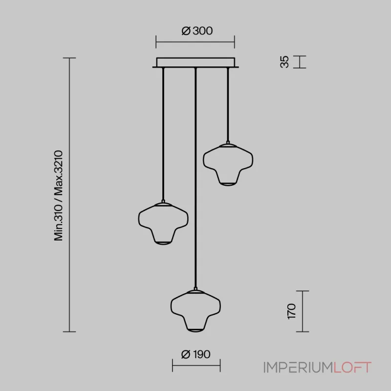 Подвесной светильник Maytoni Sirocco MOD359PL-L17BS3K