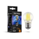 Светодиодная лампа филамент шар 5Вт 2800K E27 360° диммируемая Voltega Globe dim 5W 8466