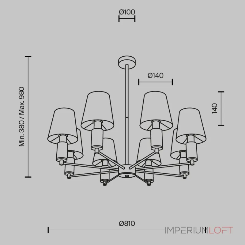Люстра на штанге Maytoni Lira MOD483PL-08BS Люстра на штанге Maytoni Lira MOD483PL-08BS
