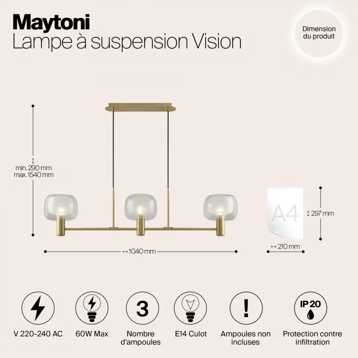 Подвесной светильник Maytoni Modern MOD411PL-03G от ImperiumLoft