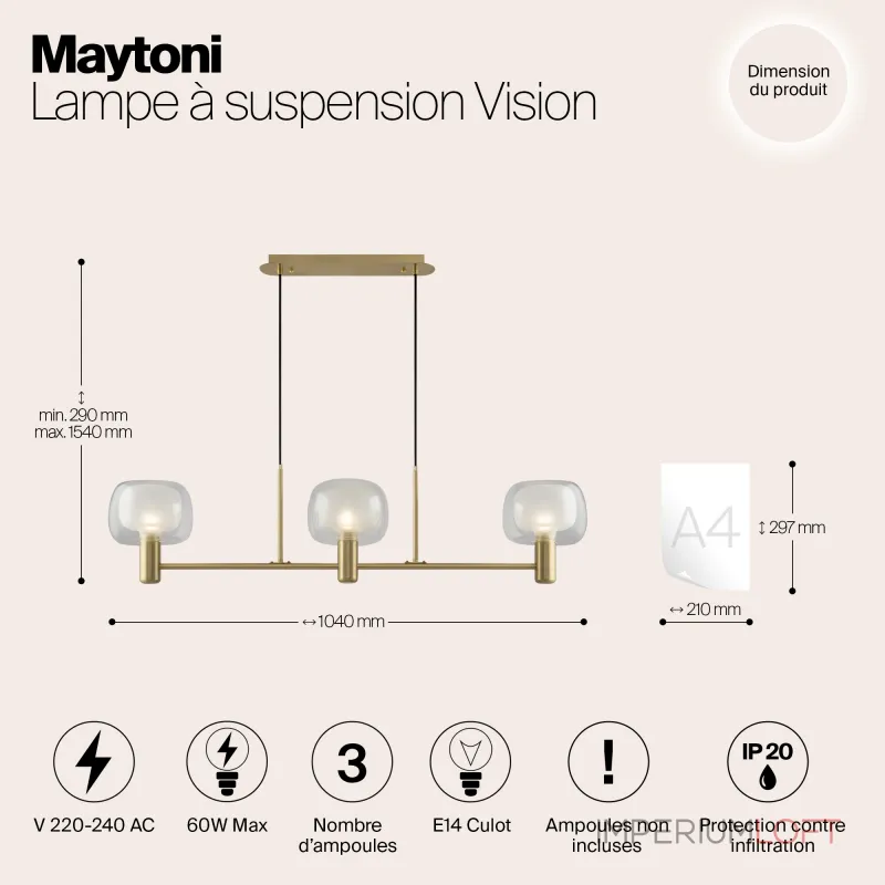 Подвесной светильник Maytoni Modern MOD411PL-03G